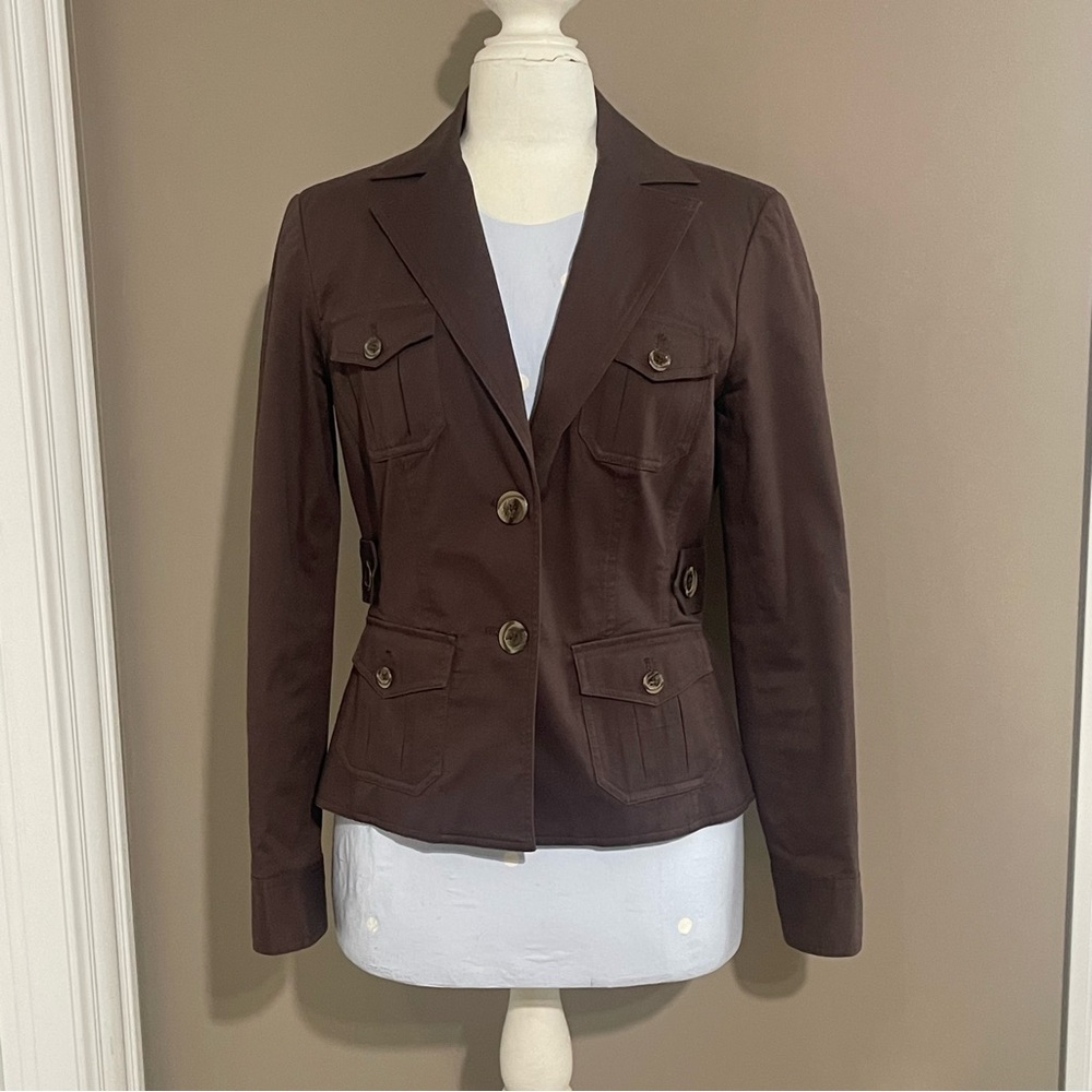 Classic Women's Brown Button-Front Jacket